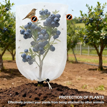 Garden Mesh Netting with Drawstring & Zipper,2PACK Pest Barrier Insect Netting Plant Mesh Cover for Vegetable Flowers Fruits Plants (2.3FTx 3.3FT+3.3FT x 4.9FT)