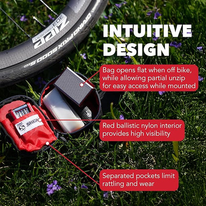 SILCA Mattone Grande | Bicycle Seat Bag Secured by BOA Capture System | YKK Waterproof Zipper | 77 Cubic Centimeters of Storage Space | Bike Saddle Bag