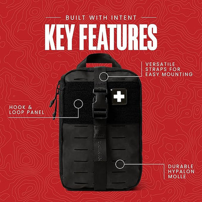 MY MEDIC MyFAK PRO Ifak First Aid Kit - 140 Life Saving Trauma and Medical Items - HSA FSA Survival Kit for Camping or Your Car - Black