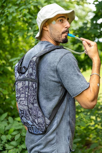 Vibe Festival Gear Hydration Pack Backpack with 2L Water Bladder for Women, Men, Teens, Kids - Hydropack Hydro Sports, Outdoor, Running, Camping, Hiking, Festivals, Raves