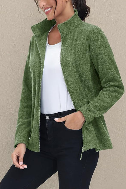 MAGCOMSEN Fleece Jacket Women Zip UP Lightweight Soft Polar Warm Winter Jackets for Women with Pockets Outdoor Hiking