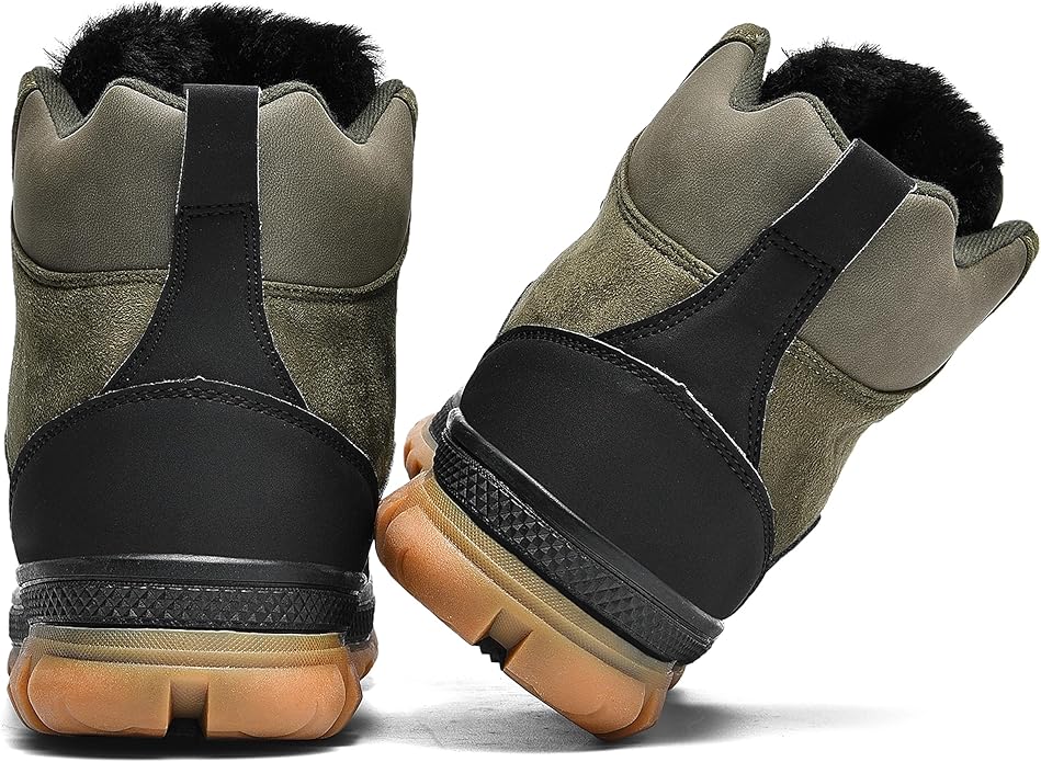 Wondamo Men's Snow Boots Lightweight Waterproof Winter Boots Fur Lined Anti-slip Cold Weather Shoes