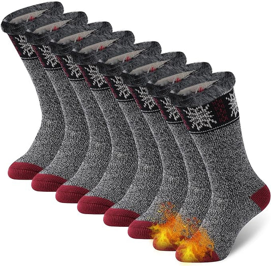 Sunew Warm Thermal Socks 4 Pack, Mens Womens Winter Heated Outdoor Skiing Thermal Socks