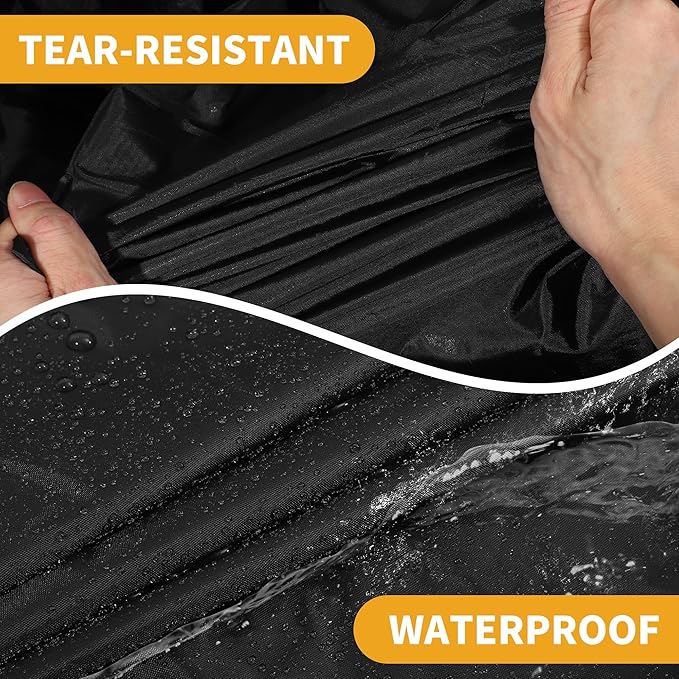 Waterproof All-Weather Universal Car Cover with Right Side Zipper, 190T Polyeste Black Blue Fits for Sedan 185" to 192" Length