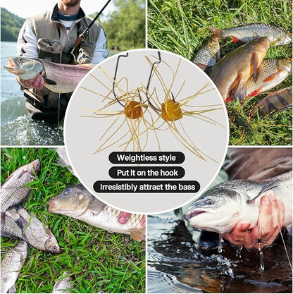Eupheng Silicone Soft Dice Fishing Lures with Multiple Tentacles, Handmade Slow Sink Bass Fishing Soft Plastic Baits for Drop Shot, Finesse, Wacky Rig