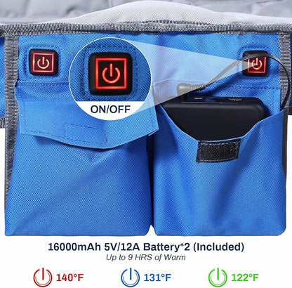 ANTARCTICA GEAR Heated Double Camping Chair, 2-Person Folding Chair with 12V 16000mAh Battery Pack, Heated Portable Loveseat Chair, for Outdoor