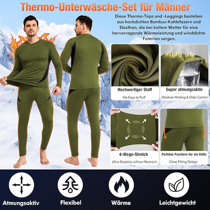 CL convallaria Thermal Underwear Long Johns Set Mens Winter Gift Hunting Gear Sport Base Layer Bottom Top
