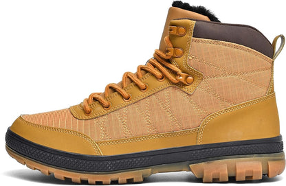 Wondamo Men's Snow Boots Lightweight Waterproof Winter Boots Fur Lined Anti-slip Cold Weather Shoes