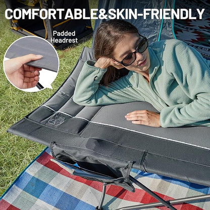 Timber Ridge Extra Wide Heavy Duty Camping Cot for Adult, Easy Set Up Oversized Sleeping Cot with Carry Bag for Camping, Travel and Outdoors, Support up to 450lbs