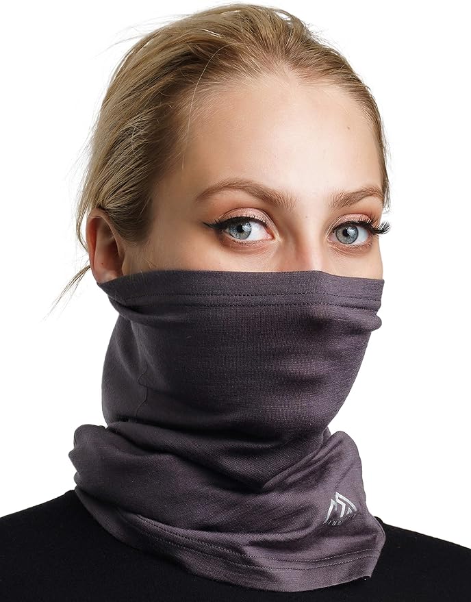 Merino.tech Merino Wool Ski Neck Gaiter - Face Mask Neck Warmer for Men & Women