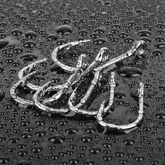 60PCS/Box DERKERL Fishing Hooks, Extra Strong Fish Hooks Stainless Steel Fishing Hooks 6 Sizes: 4/0 5/0 6/0 7/0 8/0 9/0#