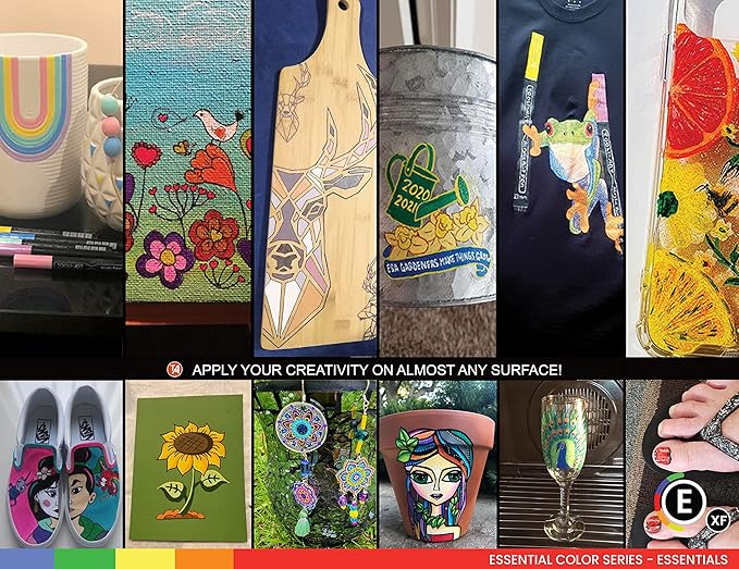 TOOLI-ART Black And White Acrylic Paint Markers Paint Pens Set For Rock Painting, Canvas, Mugs, Metal, Glass Paint, Fabric, Wood, DIY. Non Toxic, Quick Dry,Waterbas (EXTRA FINE)