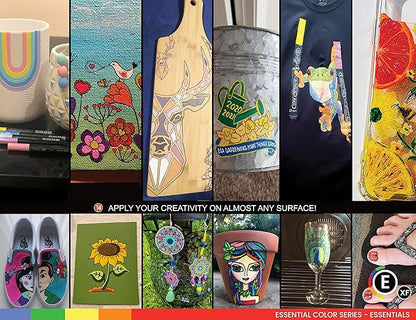 TOOLI-ART Black And White Acrylic Paint Markers Paint Pens Set For Rock Painting, Canvas, Mugs, Metal, Glass Paint, Fabric, Wood, DIY. Non Toxic, Quick Dry,Waterbas (EXTRA FINE)