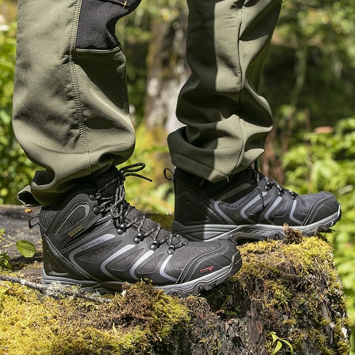 NORTIV 8 Men's Ankle High Waterproof Hiking Boots Outdoor Lightweight Shoes Trekking Trails Armadillo