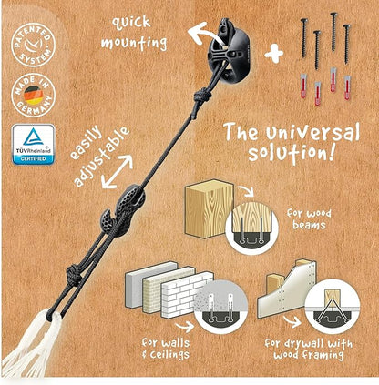 LA SIESTA Flora Classic Cotton Hammock & CasaMount - Indoor/Outdoor Extra Large 2 Person Double Hammock - King, Chili