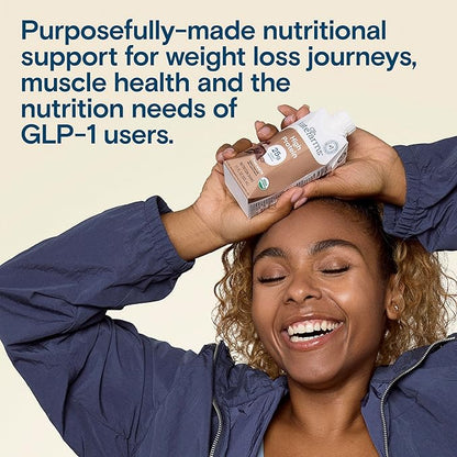 KATE FARMS Organic High Protein Chocolate Nutrition Shake, 25g Protein, 6g Fiber, 27 Vitamins and Minerals, 0g Sugar, Protein Drink, 11 oz (12 Pack)