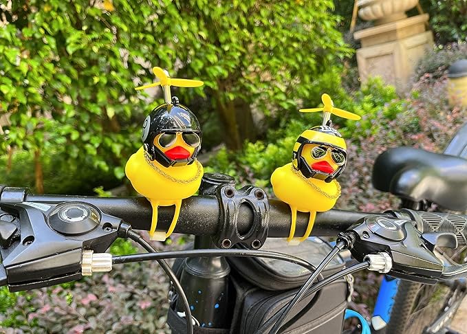 Lovely Yellow Duck Bike Bell, Kids Bike Horn, Rubber Yellow Duck Bicycle Accessories with LED Light - for Kids Toddler Children Adults Sport Outdoor