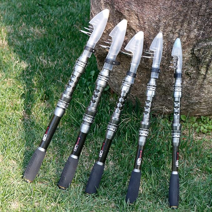 Sougayilang Fishing Rod Reel Combo with Telescopic Fishing Pole Spinning Reel Carrier Bag for Travel Saltwater Freshwater Fishing