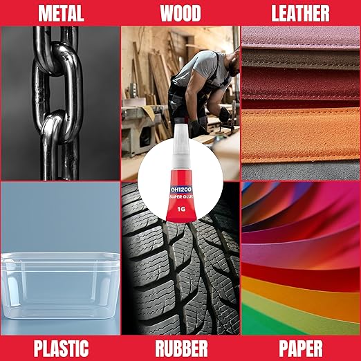 1 Gram (Pack of 24) Single Use Super Glue All Purpose - Superglue - Ca Glue Thick & Strong Adhesive for DIY Craft, Ceramics, Frame, Leather, Metal Etc