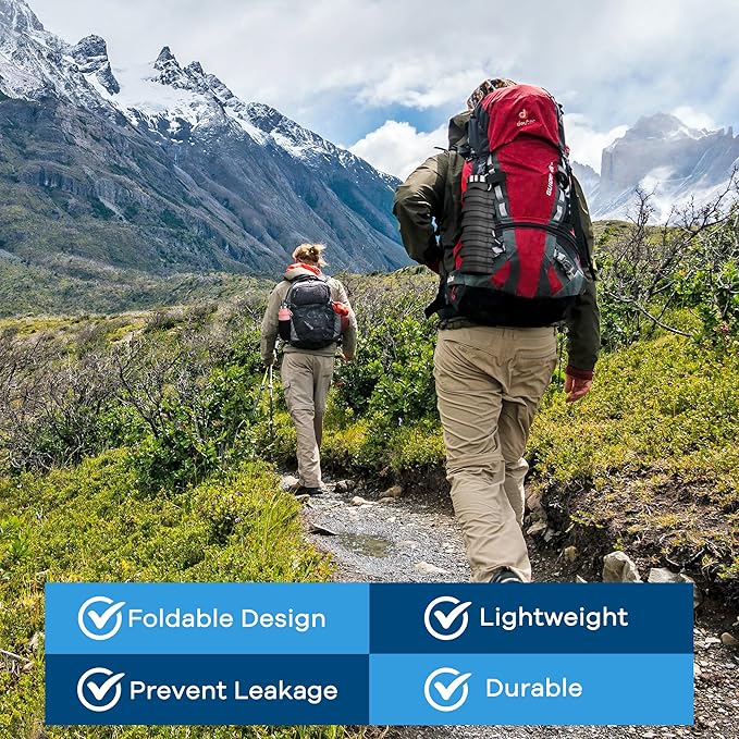 Collapsible Water Bottle,17oz Reuseable BPA Free Silicone Foldable Water Bottles for Travel Gym Camping Hiking Outdoor Indoor Sport-Gray