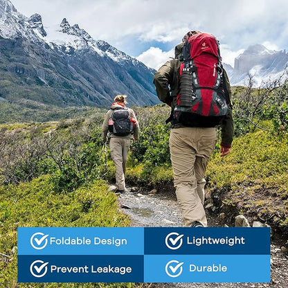 Collapsible Water Bottles 17oz, Portable Leak-Proof Travel Water Bottle, Reusable BPA Free Silicone Foldable Water Bottle with Carabiner for Gym, Traveling, Camping, Hiking, Sports-Purple