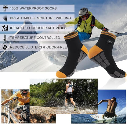 RANDY SUN Waterproof Socks, Unisex Hiking Wading Trail Running Kayaking Crew Socks