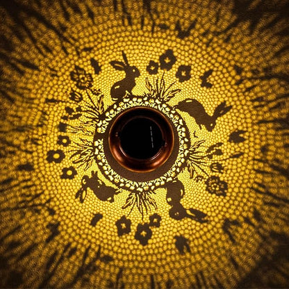 Rabbit Solar Lanterns Outdoor Waterproof-Hanging Solar Lights Bunny Gifts for Women Mom Grandma Metal Decorative LED Lantern Outside for Garden Decor,Yard,Patio,Lawn,Porch,Backyard,Pathway