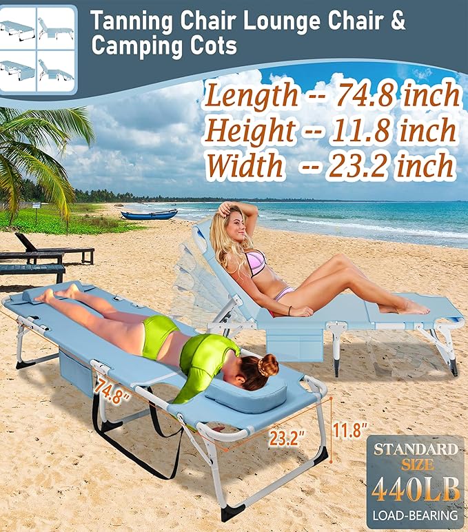 ABORON Folding Camping Cot for Adults, Double Layer 1200D, 500lb Capacity, Heavy Duty Guest Cot with Mat & Carrying Bag for Indoor & Outdoor Use