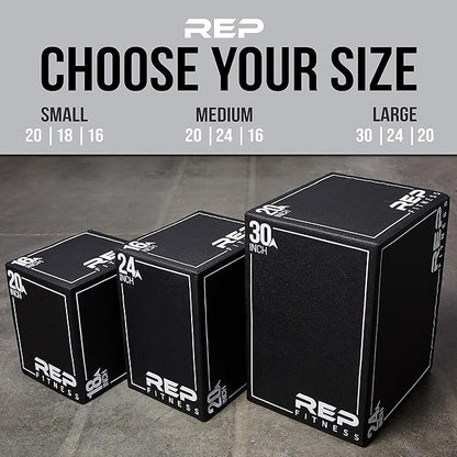 REP Soft Plyo Box | 3-in-1 Foam Jump Box | 3 Size Options 16", 20", 24" | Plyometric Training Platform | Home Gym Equipment | Non-Slip Step Block | Adjustable Workout Box | CrossFit Jump Tool