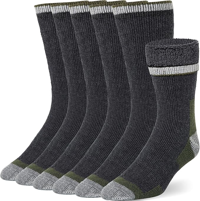 Buttons & Pleats Wool Socks for Men & Women Merino Thermal Warm Cozy Winter Boot Sock