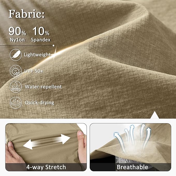 Mens Hiking Pants Convertible Lightweight Quick Dry Zip Off Waterproof Outdoor Travel Fishing Hunting Pants