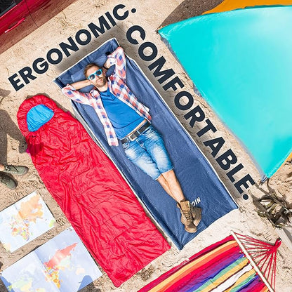 Nice C Camping Cots, Cots for Adults, Folding Cot, with Pillow, Carry Bag & Storage Pocket, Extra Wide Sturdy, Holds Up to 500 Lbs (1, Blue)