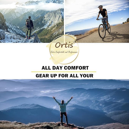 Ortis Men's Merino Wool Cushion Crew Socks with Moisture Wicking Control Light Weight Breathable for Outdoor Hiking Cycling