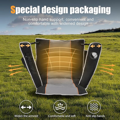 XMT Premium Padded Folding Chair, Extra Wide & Heavy Duty 450lbs Capacity, Portable Camping Chair with Insulated Cooler, Cup Holder & Storage, Compact Foldable for Outdoor, Beach, Picnics