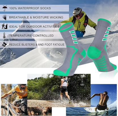 RANDY SUN Waterproof Socks, Unisex Hiking Wading Trail Running Kayaking Crew Socks