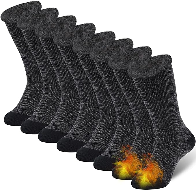 Sunew Warm Thermal Socks 4 Pack, Mens Womens Winter Heated Outdoor Skiing Thermal Socks