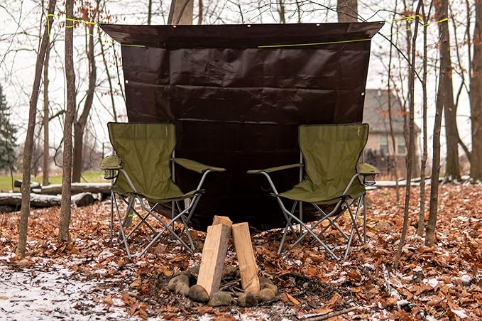 WHITEDUCK Super Heavy Duty Poly Tarp Cover 16 Mil & 10 Mil with Grommets and Reinforced Edges (Brown, White & Silver Black) (Brown- 16 Mil, 12' x 12')