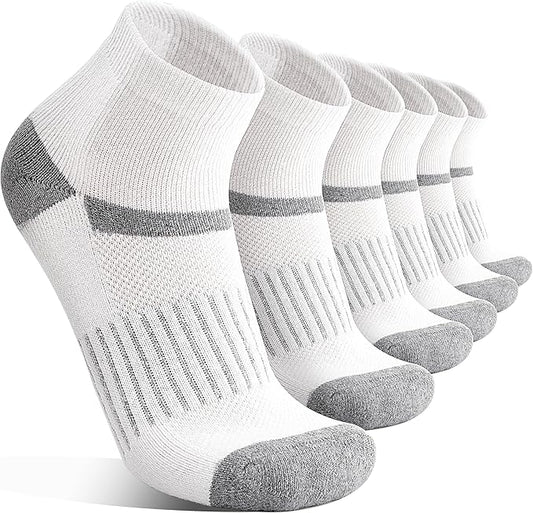 6 Pairs Merino Wool Ankle Running Hiking Socks Compression Support Breathable Thick Cushion No Show Socks for Women Men
