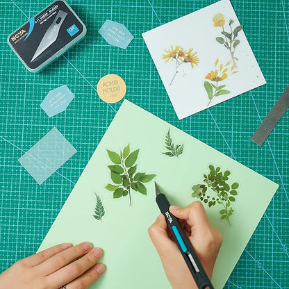 Nova 121PCS Premium Craft & Hobby Knife Set, 1 Precision Knife with 120 SK2#11 Hobby Blade Refill, Combination of Safety Art Knife and Sharp blades for Leather Art, Scrapbooking, Foam, Clay, Carving