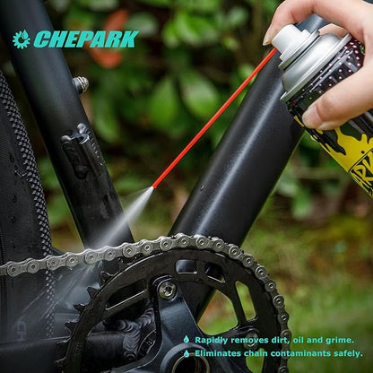 CHEPARK Bike Drivetrain cleaning & lubricating Essentials Kit with bike Degreaser,bike Lubricant Brush Tool- Bicycle Maintenance for Mountain Road Bikes (100P)