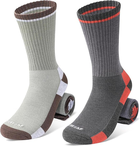 Wool Hiking Socks for Men - Women Lightweight Crew Merino Wool Socks with Cushion for Camping Hunting Work,4 pack