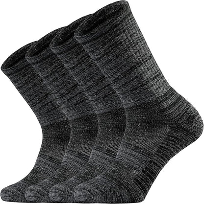 Ortis Men's Merino Wool Cushion Crew Socks with Moisture Wicking Control Light Weight Breathable for Outdoor Hiking Cycling