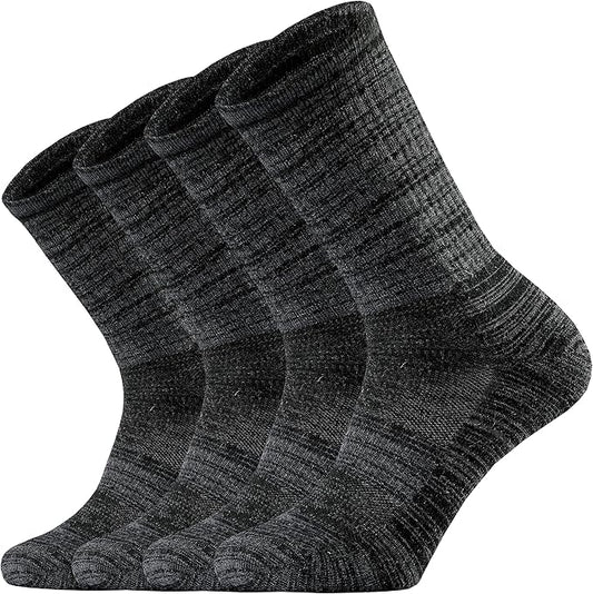Ortis Men's Merino Wool Cushion Crew Socks with Moisture Wicking Control Light Weight Breathable for Outdoor Hiking Cycling