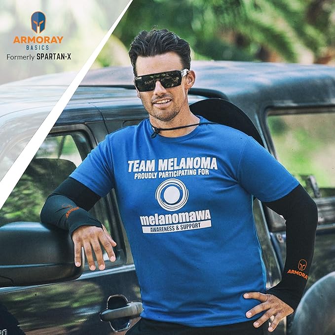 ARMORAY Arm Sleeves for Men or Women - Tattoo Cover Up - Cooling Sports Sleeve for Basketball Golf Football