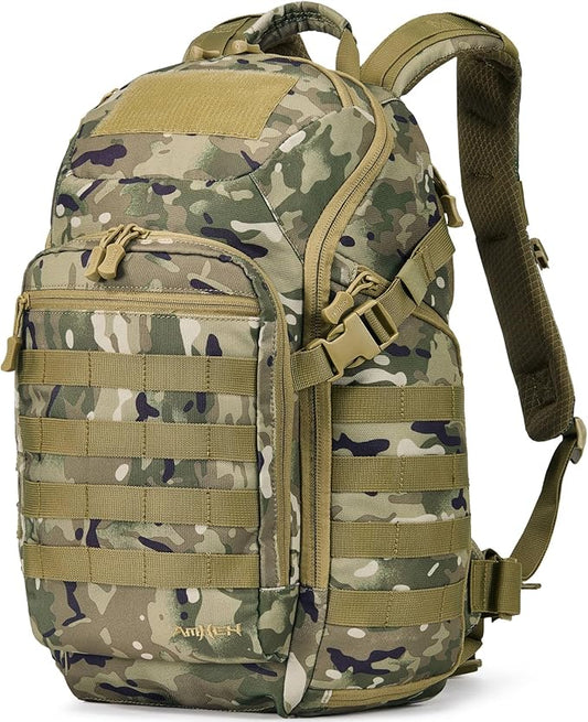 32L Military Tactical Backpack Assault Pack | Fit 17 Inch Laptop, Hiking, Survival, Travel, Work, Daily Use (Camo)