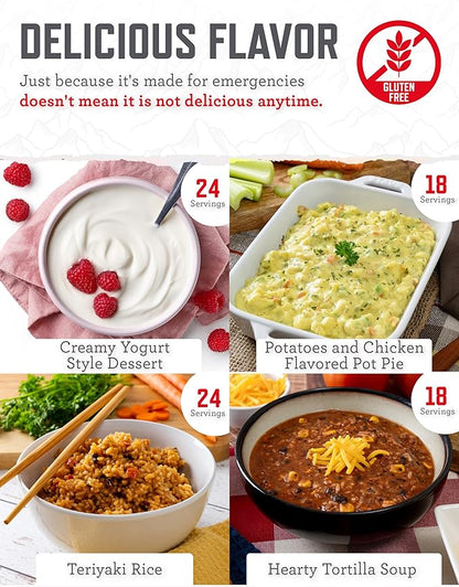 ReadyWise Emergency Food Supply - 84 Servings Gluten Free Survival Food Bucket, Dehydrated Meals & Freeze Dried Food for Backpacking, Camping Essentials & Emergency Supplies, up to 25 Year Shelf Life