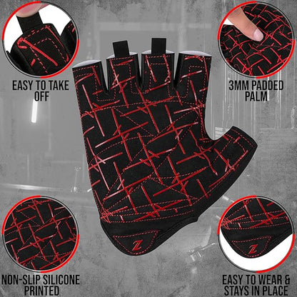 ZRIX Well Vented Weight Lifting Gym Workout Gloves with Wrist Wrap Support for Men & Women & Adult, Full Palm Protection, Training, Fitness, Hanging, Pull ups, Cycling & Hand Grip Gloves