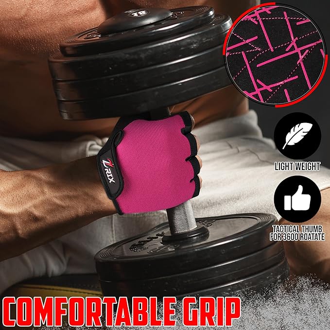 ZRIX Well Vented Weight Lifting Gym Workout Gloves with Wrist Wrap Support for Men & Women & Adult, Full Palm Protection, Training, Fitness, Hanging, Pull ups, Cycling & Hand Grip Gloves