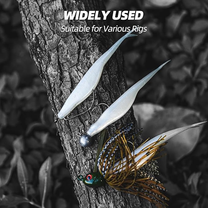 Forked Tail Soft Baits- Realistic Jerk Bait & Fluke Action Soft Lures for Bass, Trout & Crappie - Versatile Freshwater & Saltwater Fishing Bait (2.75"-5")