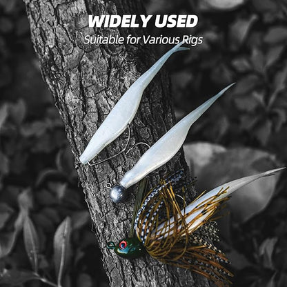 Forked Tail Soft Baits- Realistic Jerk Bait & Fluke Action Soft Lures for Bass, Trout & Crappie - Versatile Freshwater & Saltwater Fishing Bait (2.75"-5")